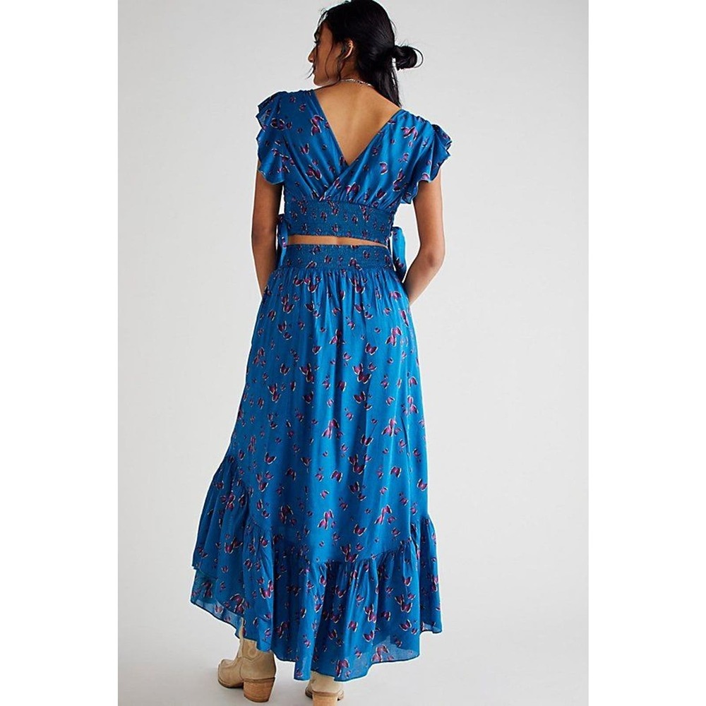 Free People Blue Floral Midi Dress - Picture 2 of 4